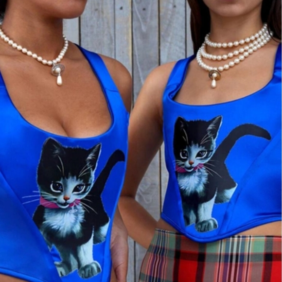 Vivienne Westwood Cat Corset electric Blue - Picture 3 of 12